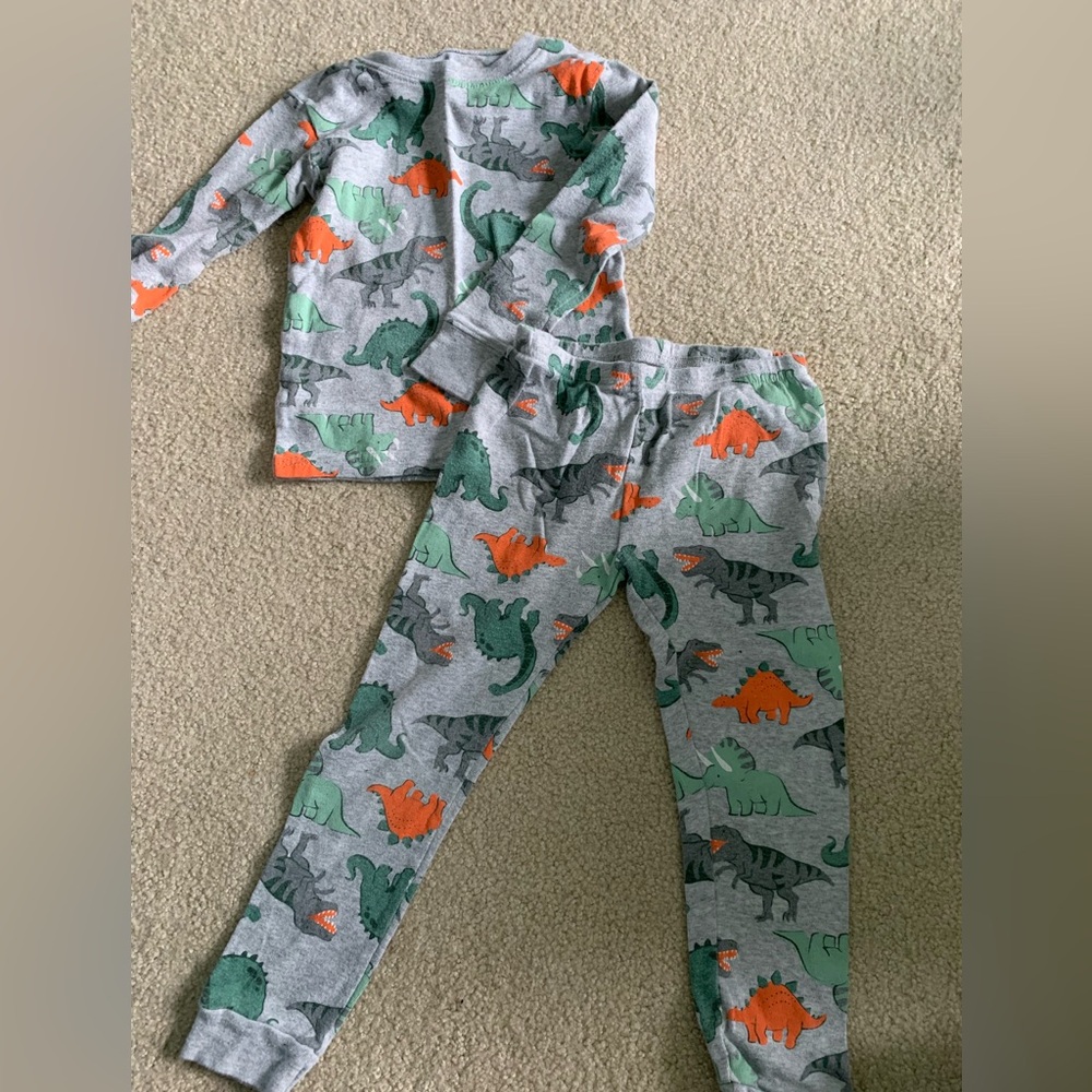 Child of Mine Dinosaur Pajama Set - Gray, Green, and Orange